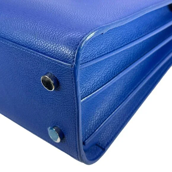 Yves Saint Laurent  Sac De Jour Leather Shoulder Bag Blue - Picture 8 of 12
